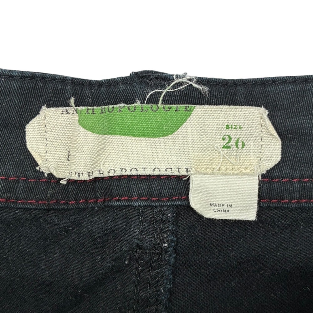 Anthropologie/Anthro Black‎ Utility Skinny Pants Cinch Tab Waist Pockets 26 - Picture 6 of 7